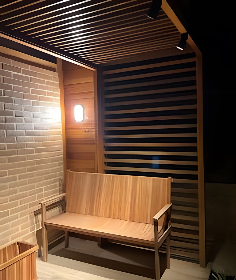 Cabana Romântica Maranta c Ofurô e Lareira externa