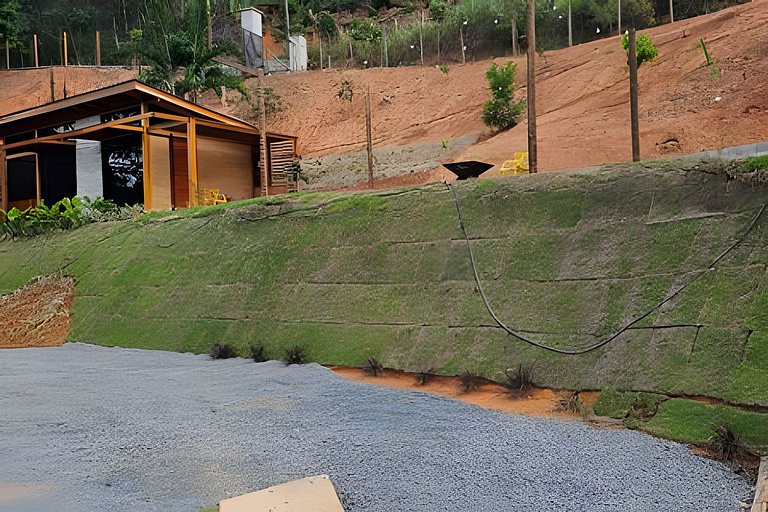 Cabana Romântica Maranta c Ofurô e Lareira externa