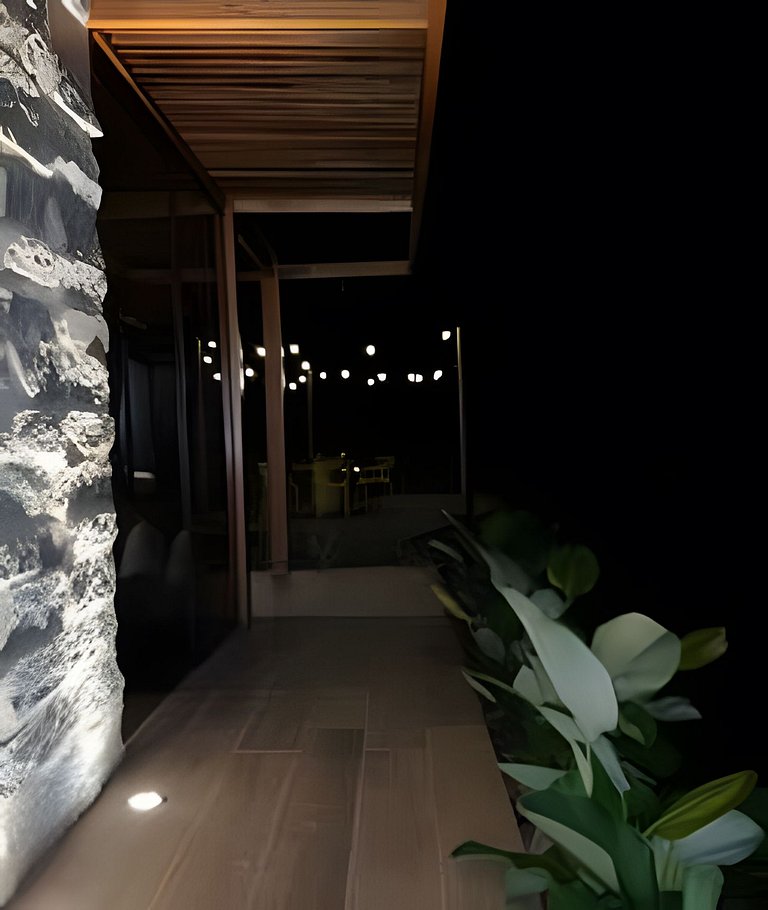 Cabana Romântica Maranta c Ofurô e Lareira externa