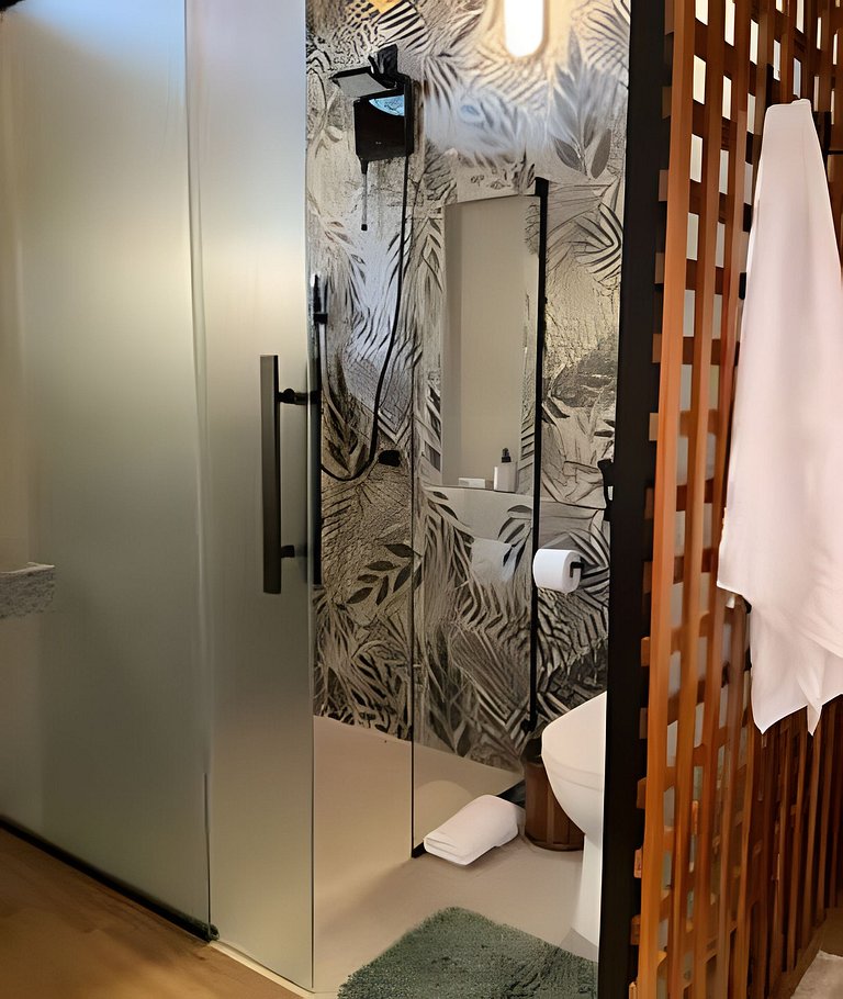 Cabana Romântica Maranta c Ofurô e Lareira externa