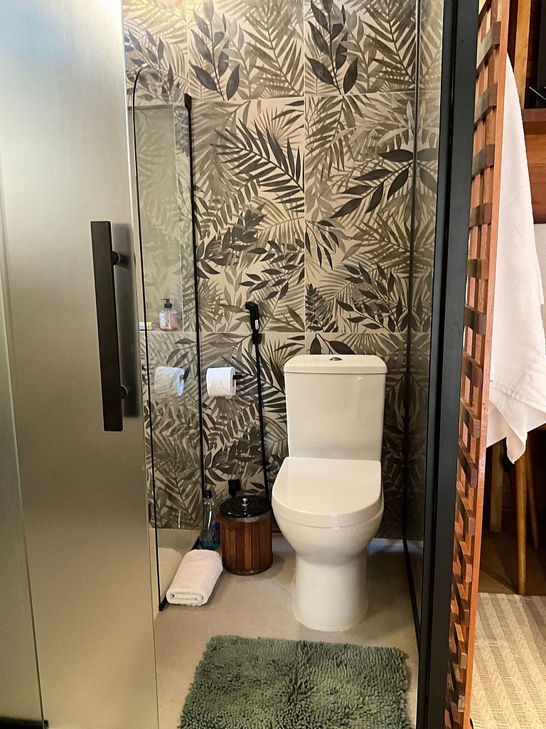 Cabana Romântica Maranta c Ofurô e Lareira externa