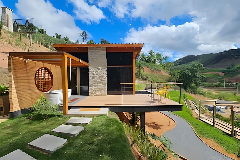 Cabana Romântica Manacá com Ofurô, Lareira e Rede