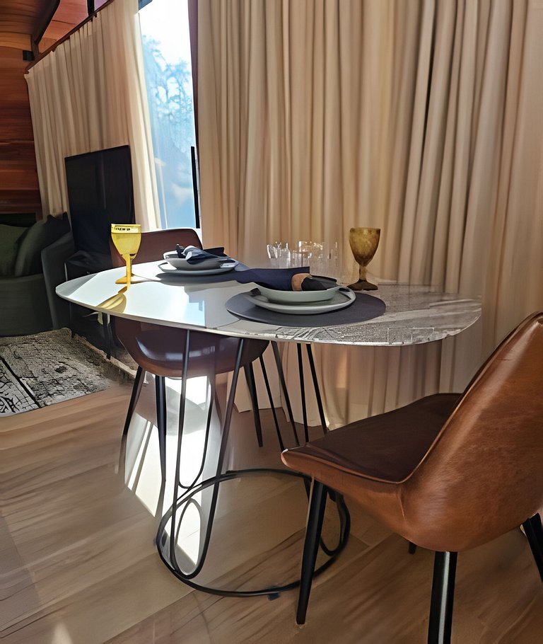 Cabana Romântica Manacá com Ofurô, Lareira e Rede