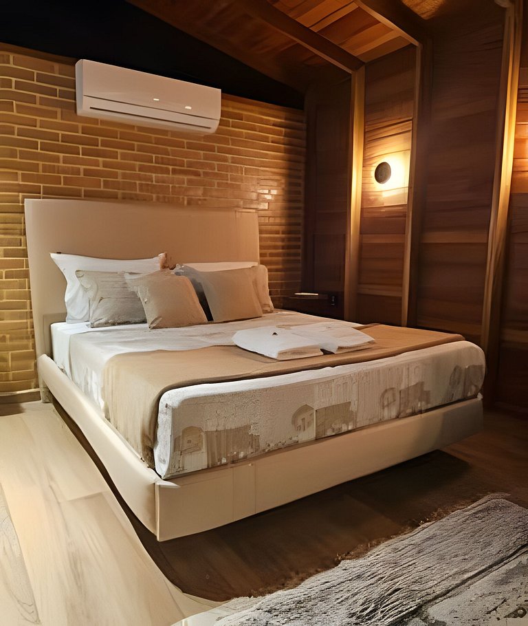 Cabana Romântica Manacá com Ofurô, Lareira e Rede