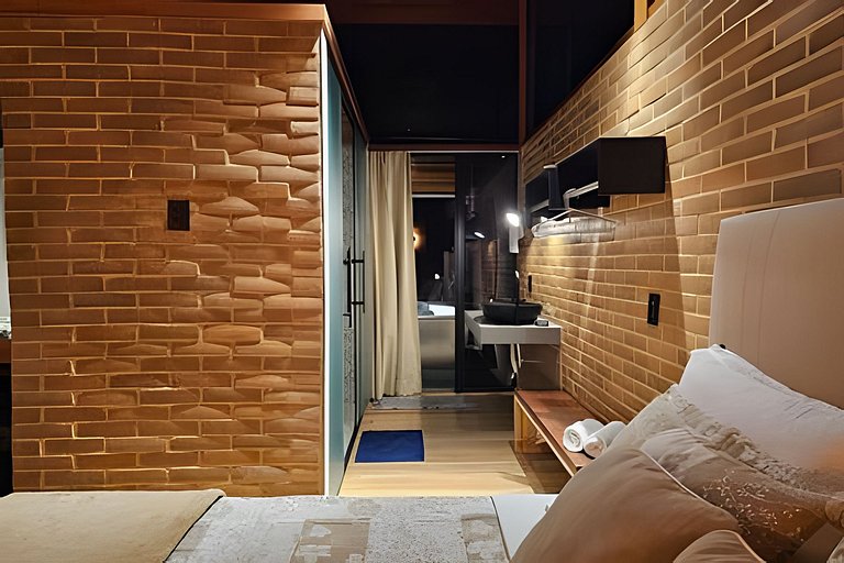 Cabana Romântica Manacá com Ofurô, Lareira e Rede