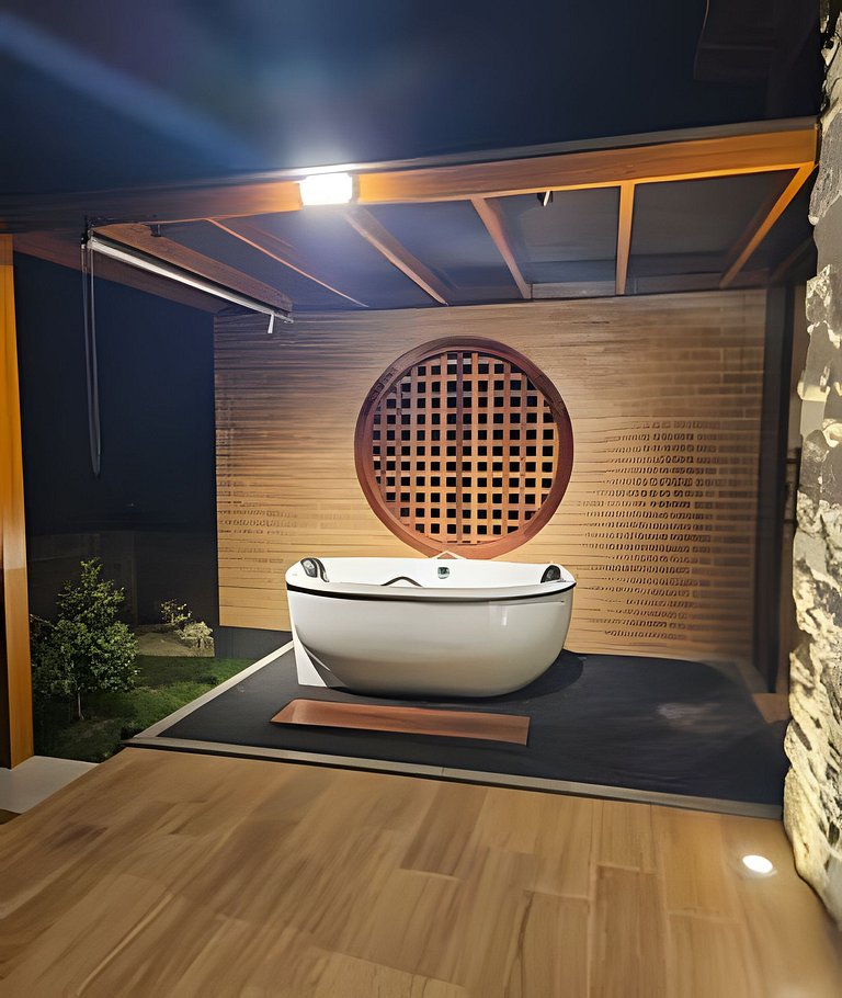 Cabana Romântica Manacá com Ofurô, Lareira e Rede