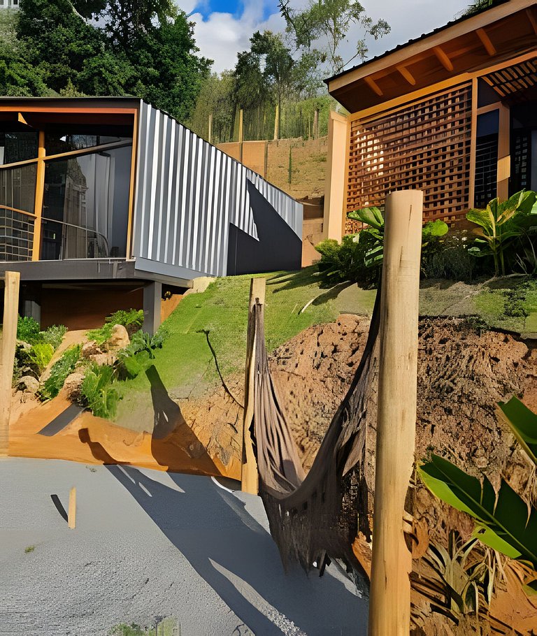 Cabana Romântica Manacá com Ofurô, Lareira e Rede