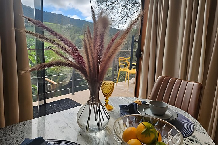 Cabana Romântica Manacá com Ofurô, Lareira e Rede