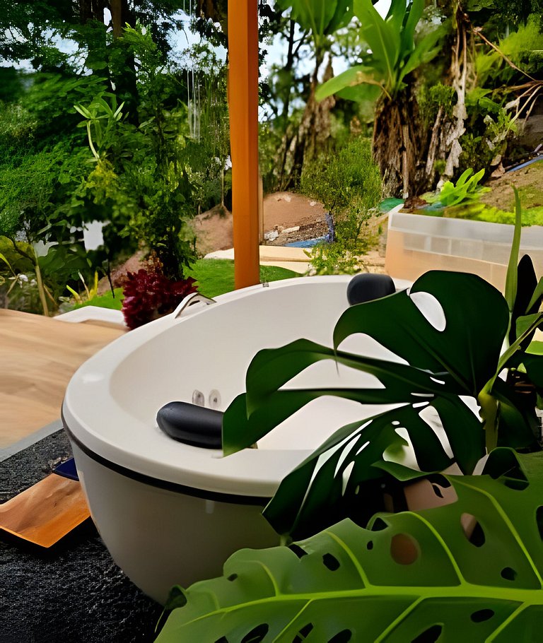 Cabana Romântica Manacá com Ofurô, Lareira e Rede