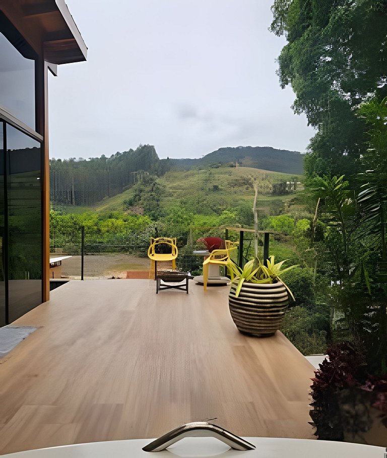 Cabana Romântica Manacá com Ofurô, Lareira e Rede