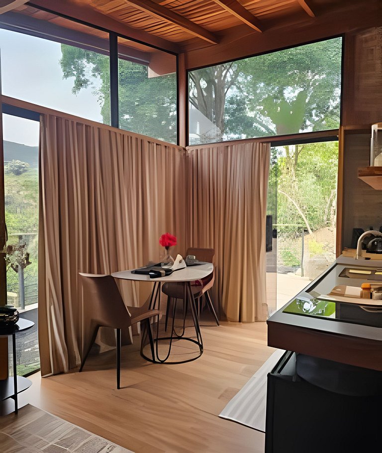 Cabana Romântica Manacá com Ofurô, Lareira e Rede