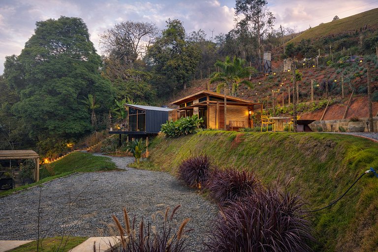 Cabana Romântica Manacá com Ofurô, Lareira e Rede