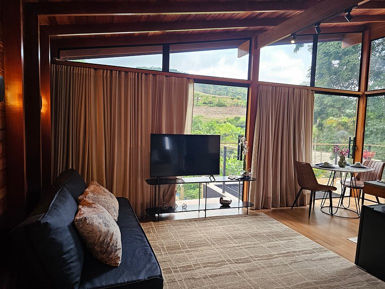 Cabana Romântica Manacá com Ofurô, Lareira e Rede