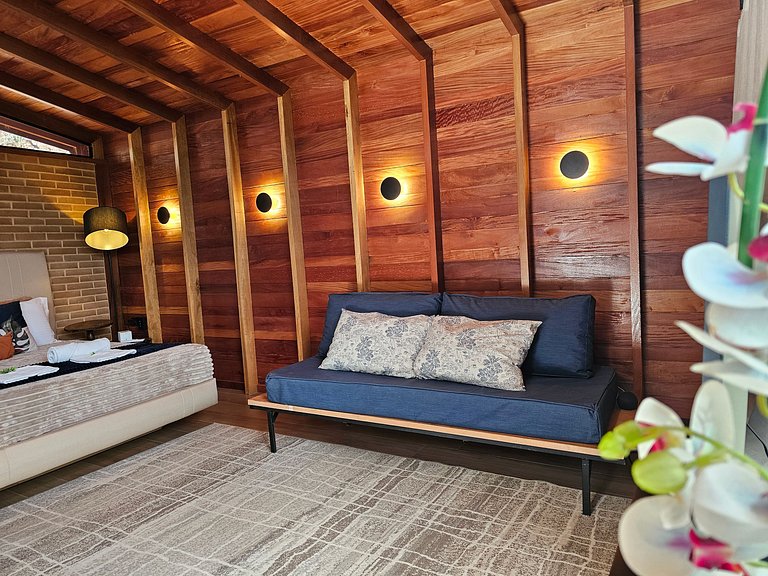 Cabana Romântica Manacá com Ofurô, Lareira e Rede