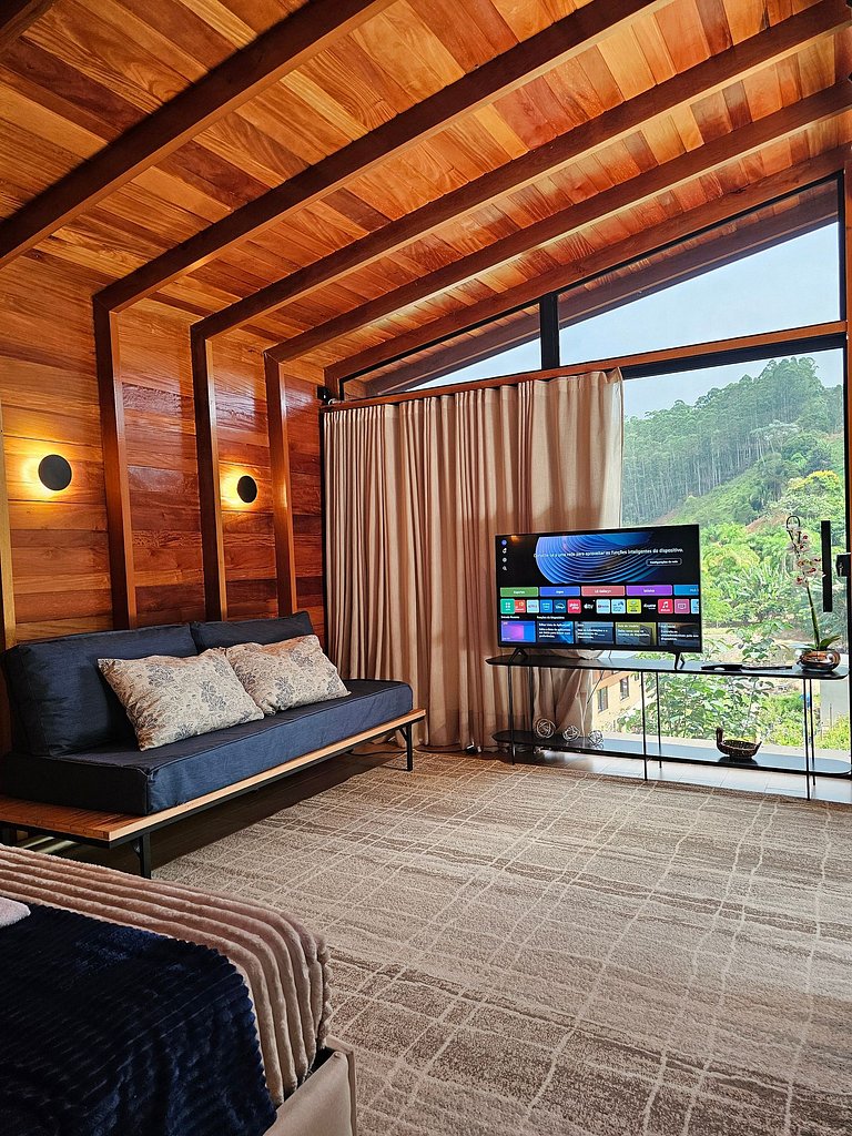 Cabana Romântica Manacá com Ofurô, Lareira e Rede