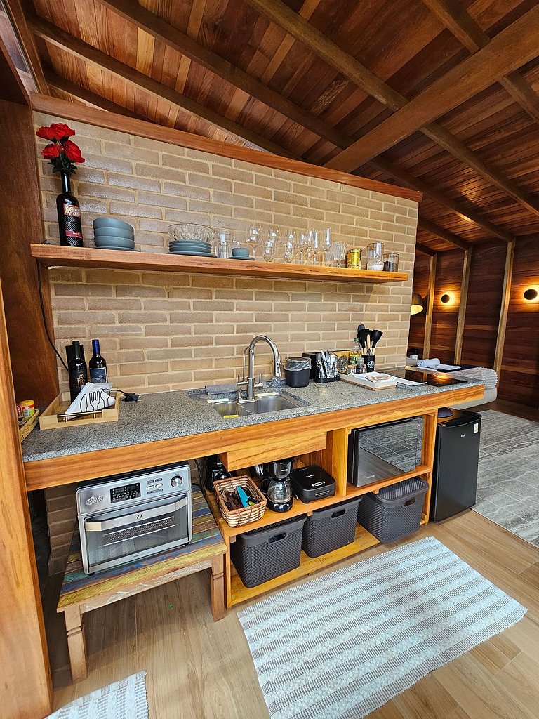 Cabana Romântica Manacá com Ofurô, Lareira e Rede